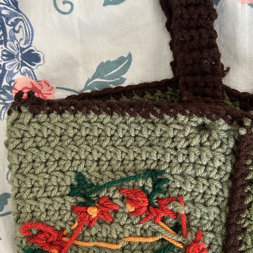 Handmade Green Crochet Mushroom & Flower Tank Top - Picture 5 of 5